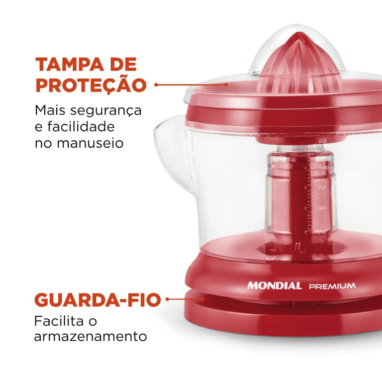Espremedor Turbo Premium Mondial Vermelho 30W - E-23