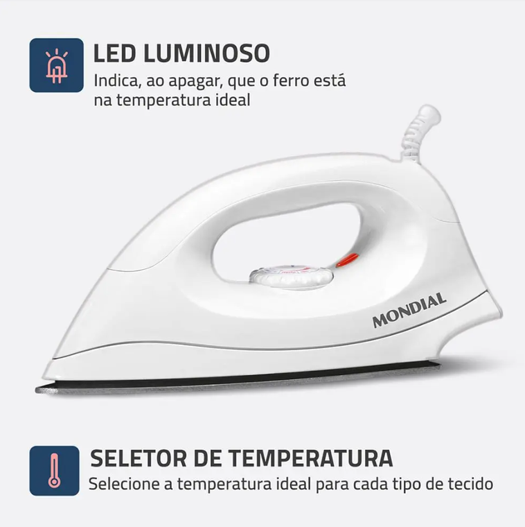 Ferro À Seco FSN-55 Branco Mondial