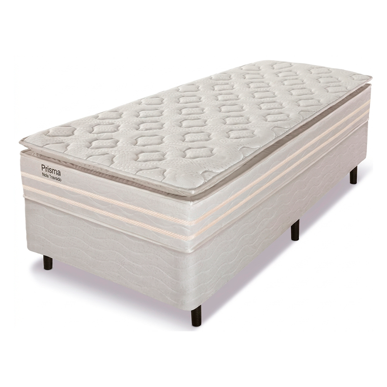Conjunto Box Solteiro Prisma Molas Ensacadas 88x32 + Base Prisma 88x42 Reconflex
