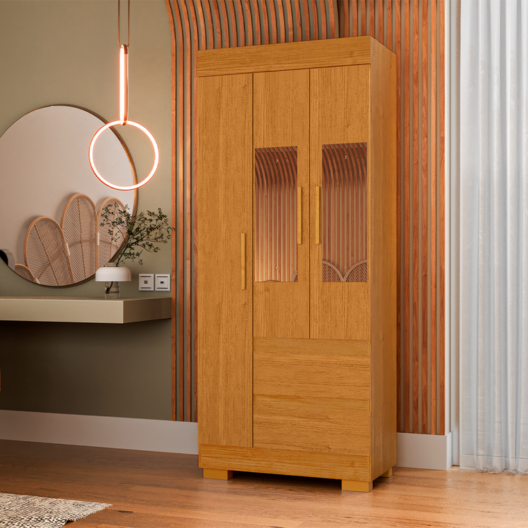 Roupeiro Maya 3P MDP Cinamomo ACP MOVEIS