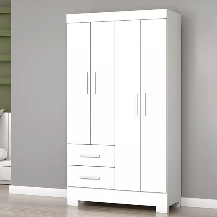 Roupeiro 4 Portas Olimpio com Pé Branco Josan