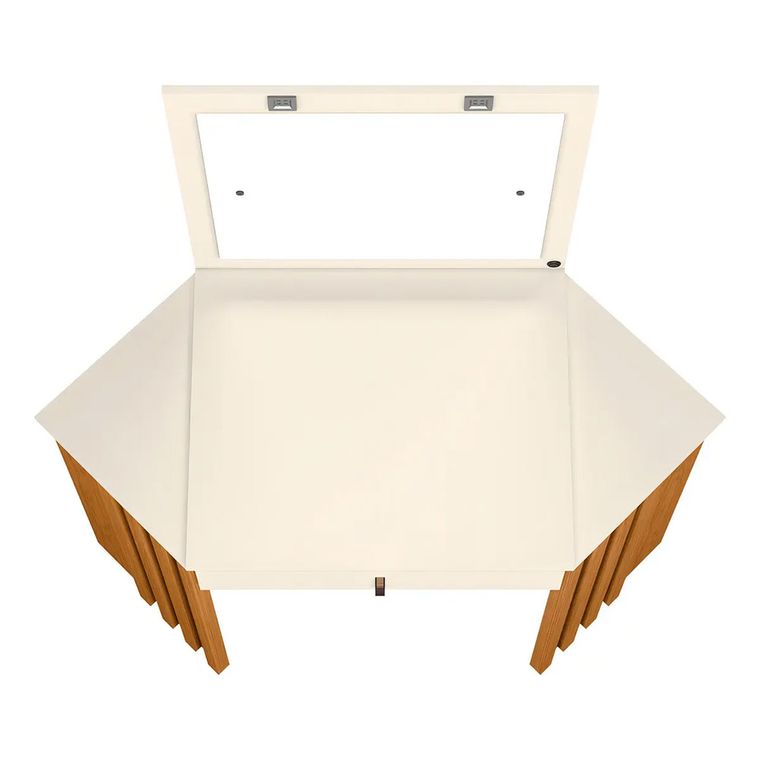 Penteadeira Camarim de Canto Glitter Albatroz Cinamomo Off White