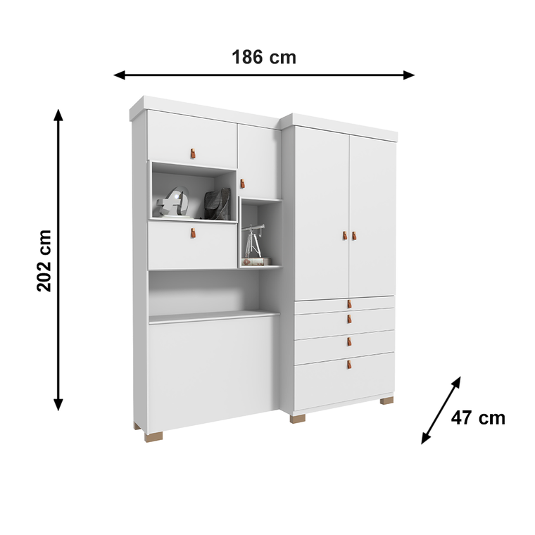 Roupeiro Panama Branco Avelan