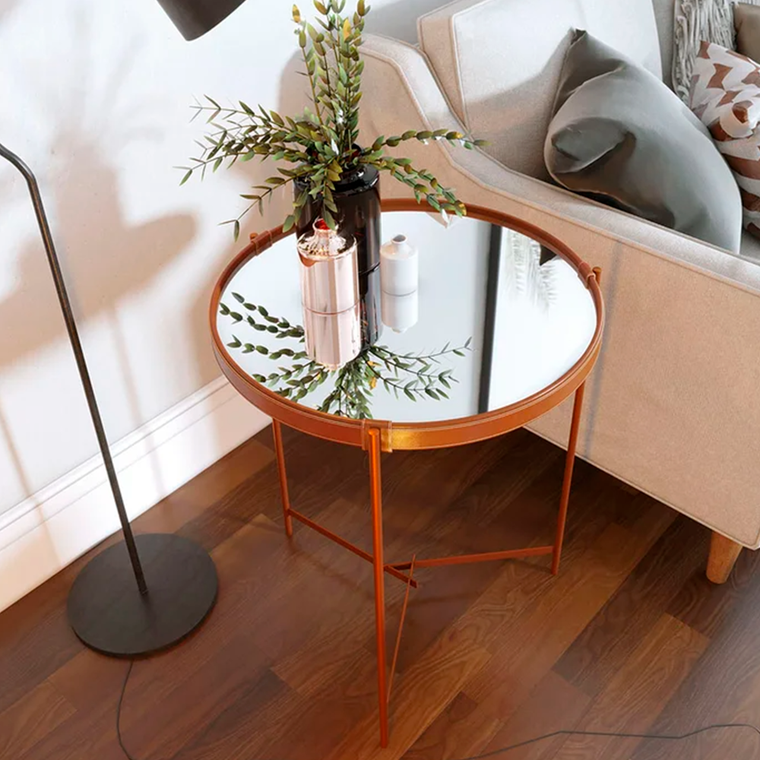 Mesa Aqua Lateral(G) Espelho/Cobre Imcal