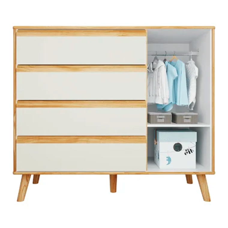 Comado 1P Theo Lisa Off White/Amendoa Peroba