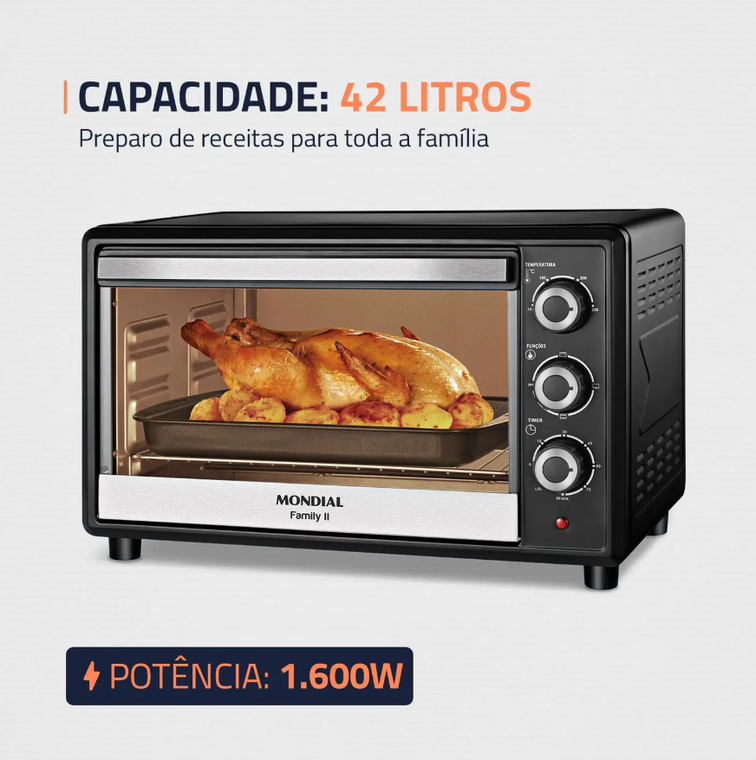 Forno Eletrico FR-42 220V Preto Mondial
