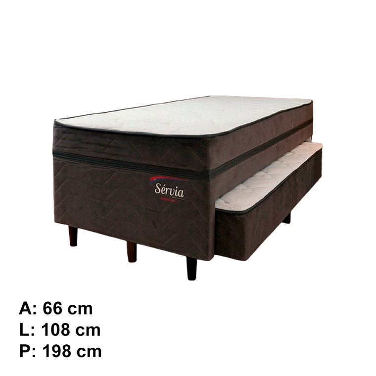 Unibox Servia Molas Ensacadas com Auxiliar Solteirão King 108x52 Titanio 