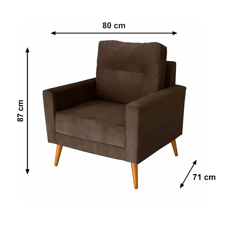 Poltrona Europa Premium Veludo Terracota T08 Jw Estofados