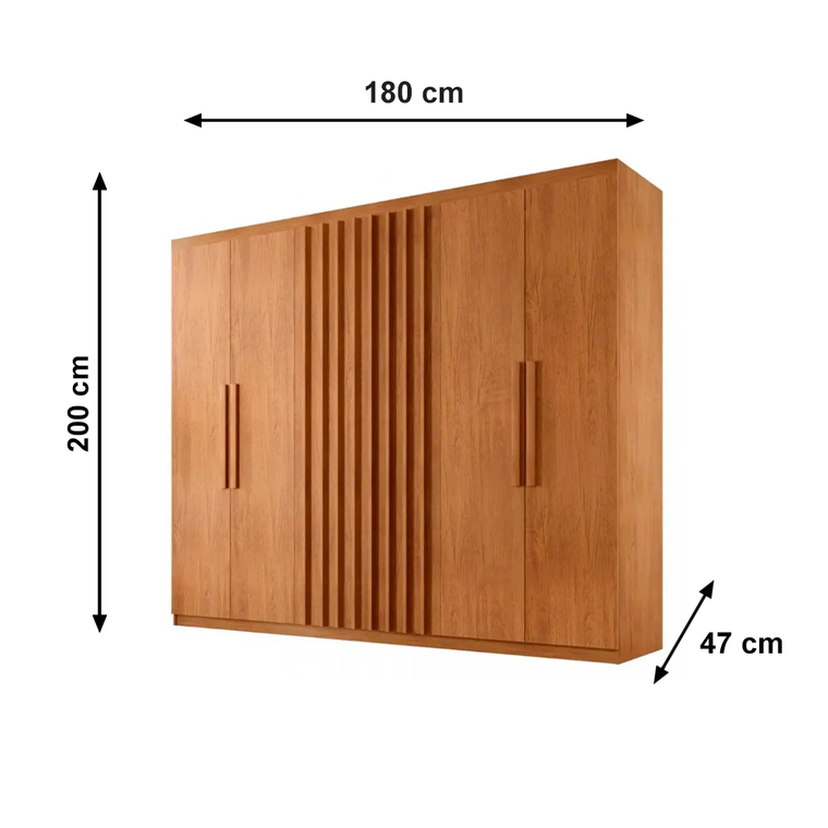 Roupeiro Cairo 6P C/Pes Nature Rufato