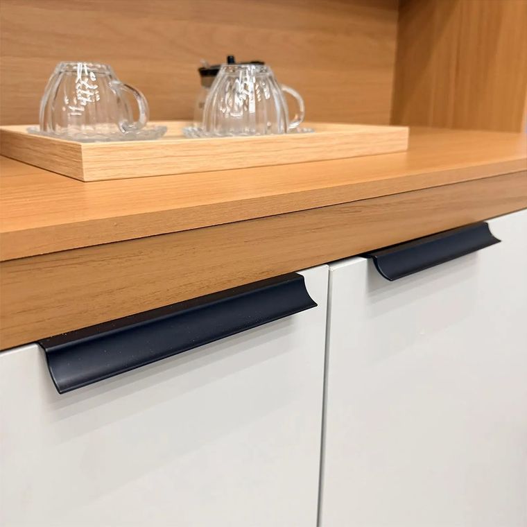 Armário Kit Murano 7 Portas 2 Gavetas 100% MDF Freijó UV/Off White Acetinado Poliman