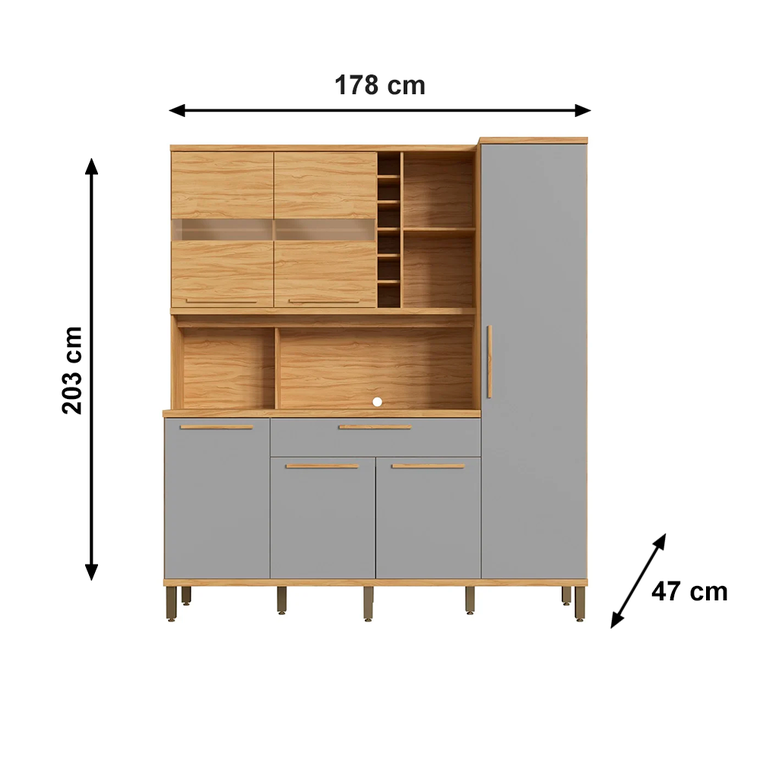 Kit Touriga 6 Pts Amendoa/Cinza Ronipa