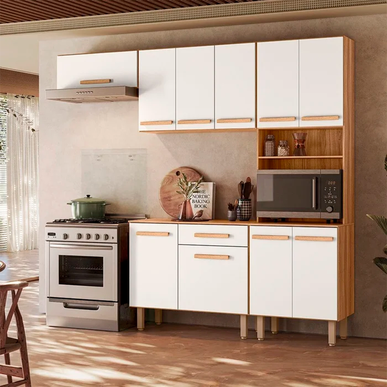 Cozinha Lemon Freijo/Off White Cristal PTA Fechada Nicioli