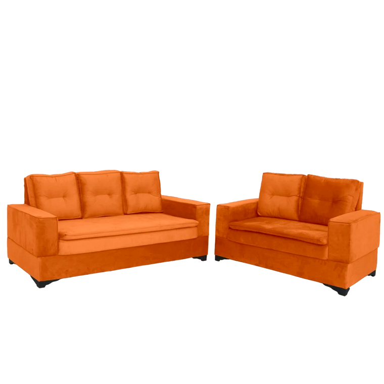 Conjunto de Sofa 2x3L Valencia Veludo Terracota T08 JW Estofados