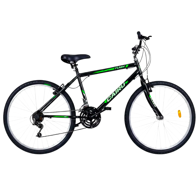 Bicicleta Aro 26 21M Flash Preto/Verde Ciclo Cairu