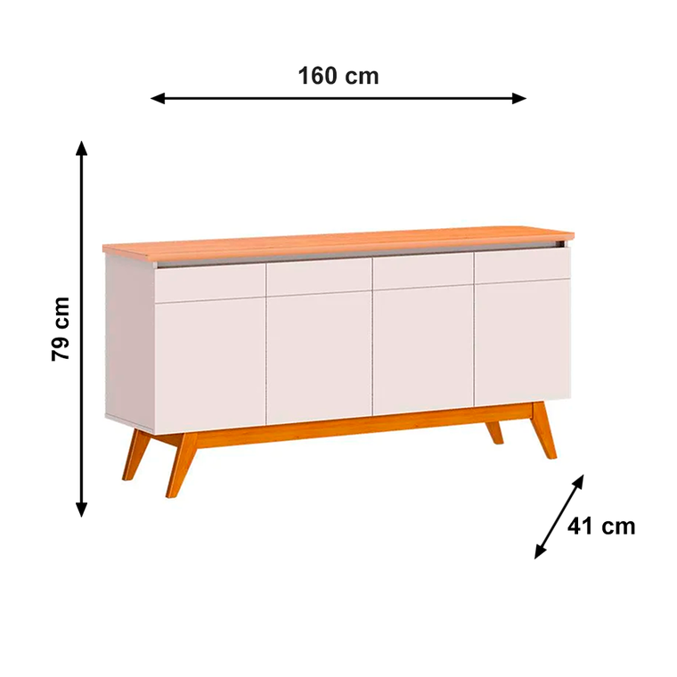 BUFFET CLASSIC 1.6 S/ ESPELHO OFF WHITE/NATURE IMCAL