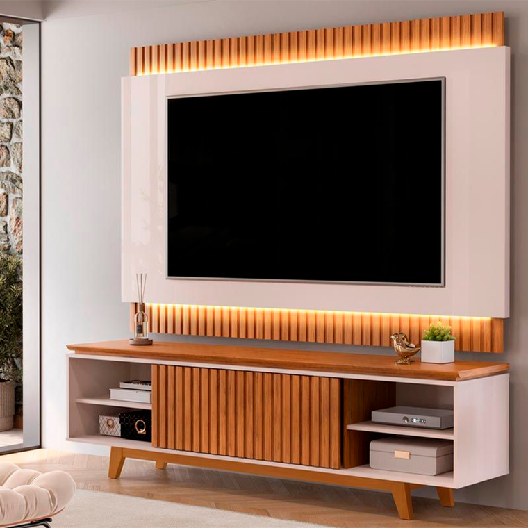 Bancada com Painel Loren Cedro/Bali DJ Moveis