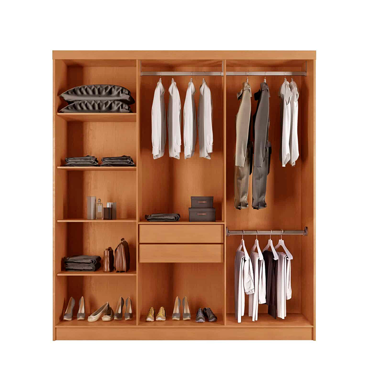 Roupeiro Hawaii 6 Portas com Pés Naturale/Naturale Rufato