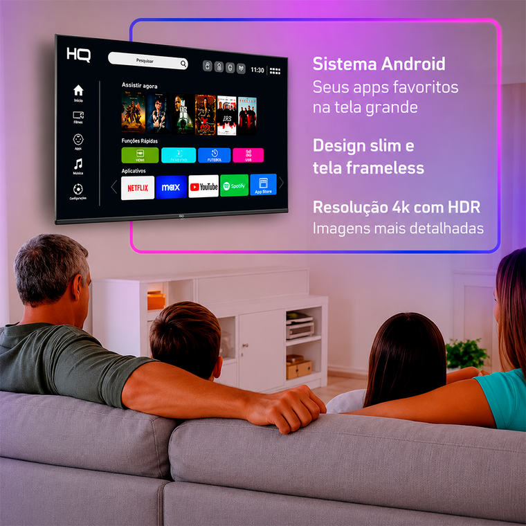 Smart Tv HQ 50" Uhd Tel Infinita Android 13 Slim HQS50NKHM