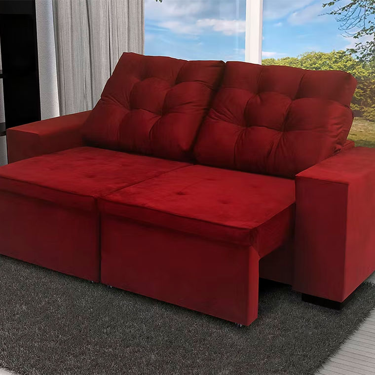 Sofa Viero Veludo Marfim J.A ESTOFADOS