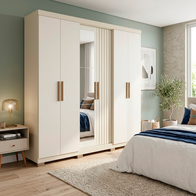 Roupeiro 6P Argos Plus Vt Branco Avelan