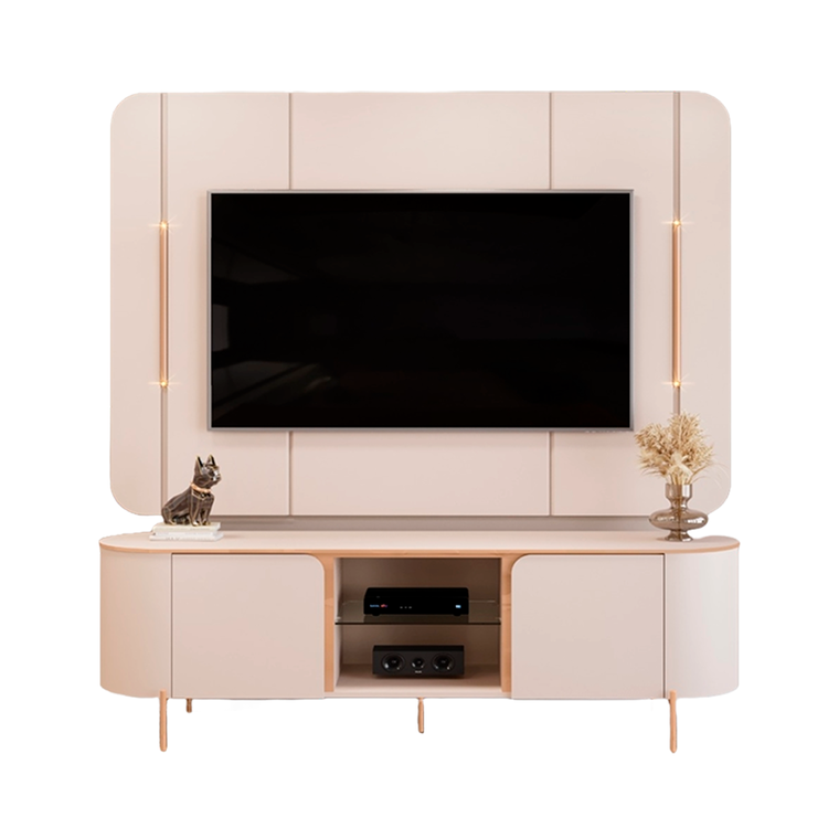 Bancada Com Painel Adele Off White Dj Moveis