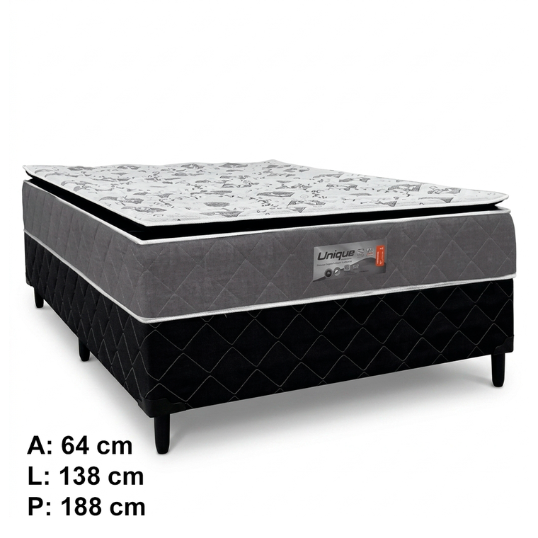 Colchão Unibox Casal Unique 138x64 com Pillow Caza Nobre