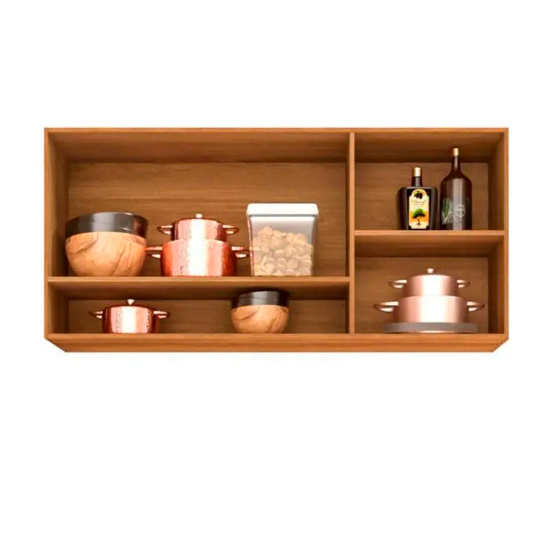 Aéreo Vidro Fume 3P Cozinnha New Valencia Cinamomo/Off Salleto