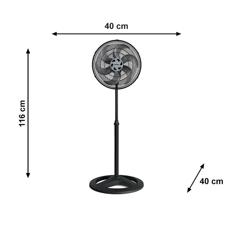 Ventilador De Coluna 40CM OSC TURBO 6P 220V PREMIUM PRETO Ventisol