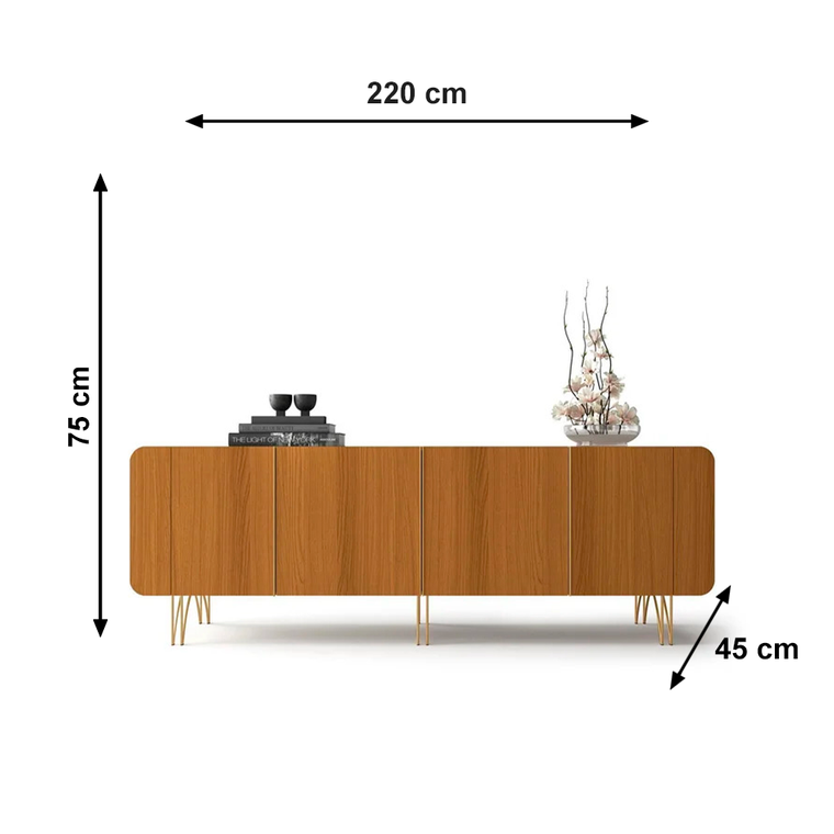 Buffet Salluti 2.2 Off White/Cinamomo HB Moveis