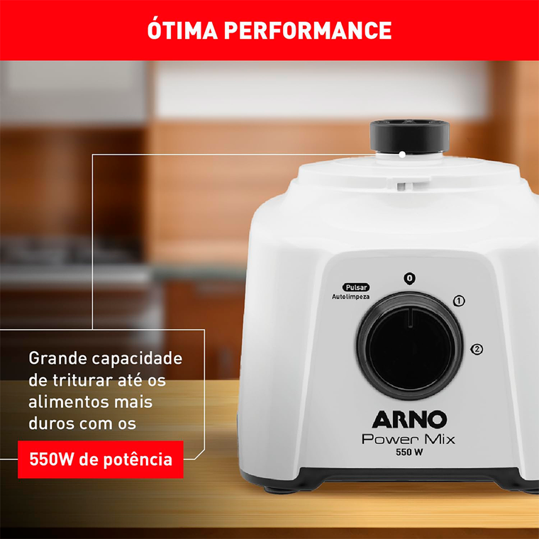 Liquidificador LQ12 2V Power Mix 550W Branco Arno