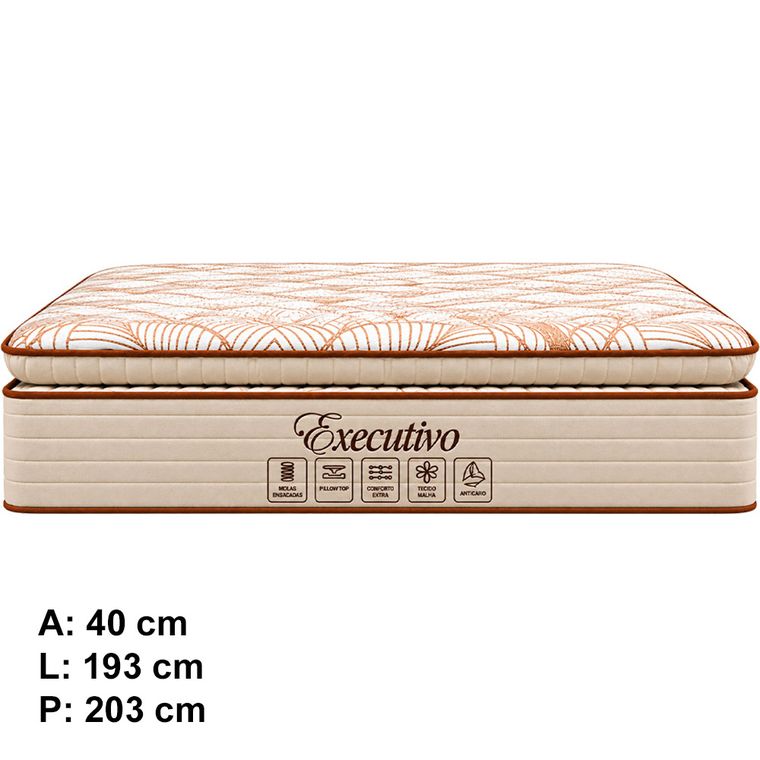 Colchão Executivo King com Pillow Top e EPS 193x203 Softflex