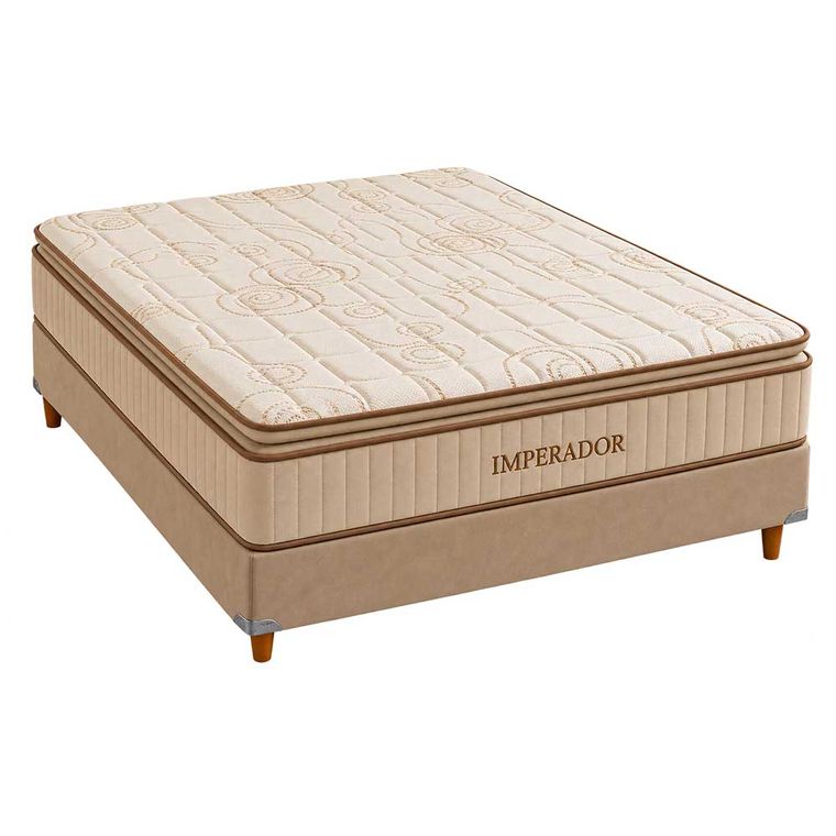 Conjunto Box Casal Imperador com Pillow Top e Molas Ensacadas 138x188 Softflex