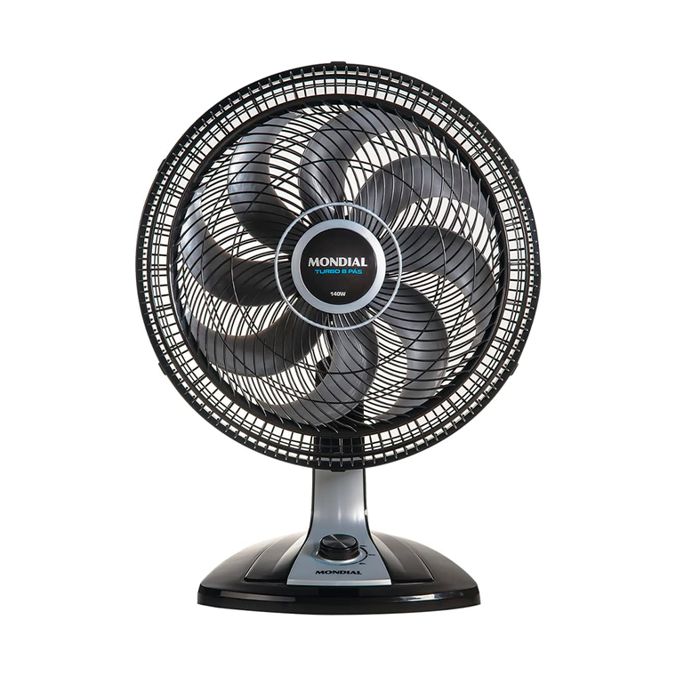 Ventilador 40CM VT-40 Turbo Preto/Prata Mondial