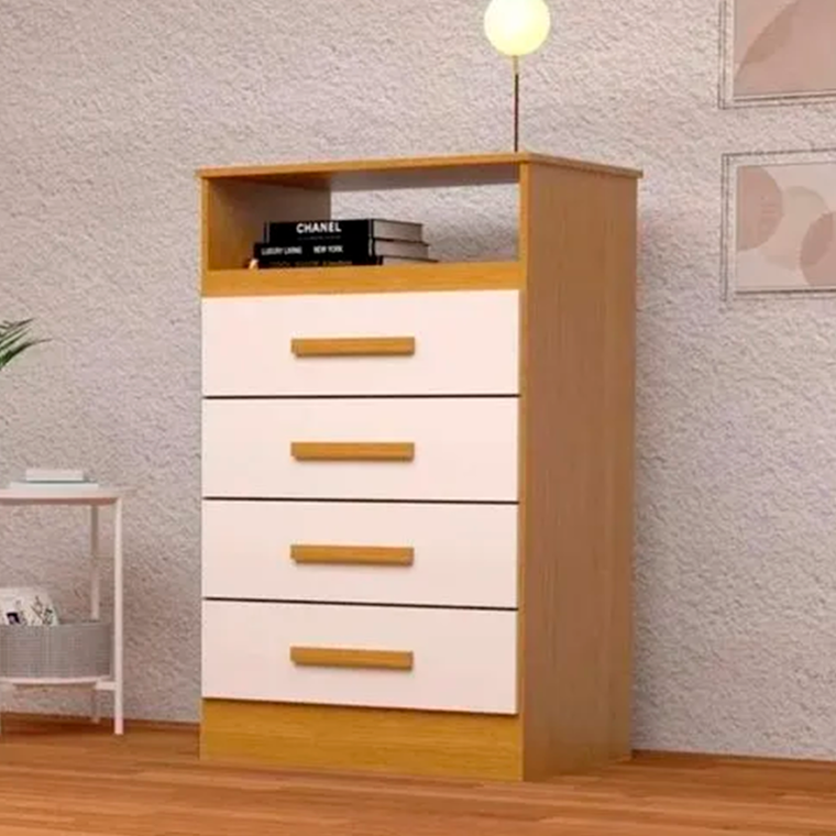 Comoda Jessica Cinamomo/Off White/Cinamomo ACP Moveis