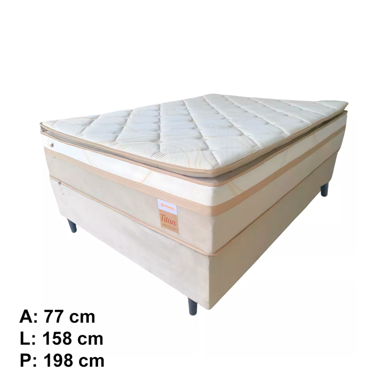 Conjunto Box Titan Molas Ensacadas 158X77 Titanio