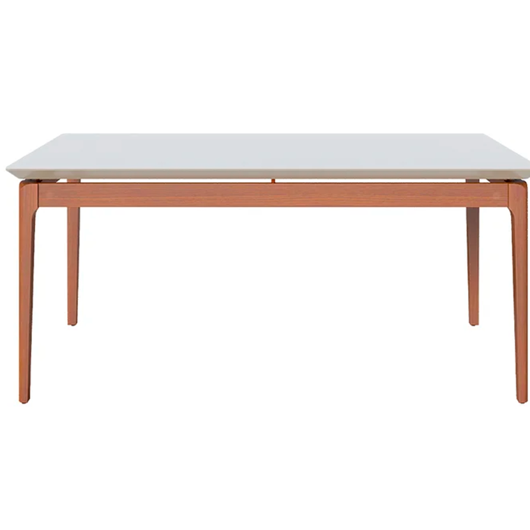 Mesa Wind 1.8 C/Vidro Retangular Off White/Nature Imcal