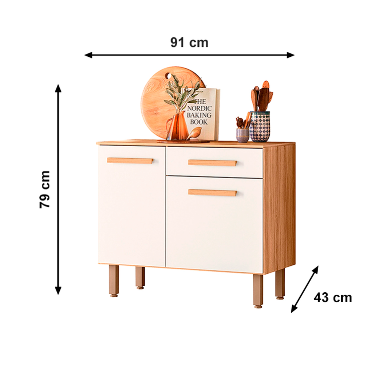 Balcão Lemon Freijo/Chumbo C/TPO Nicioli