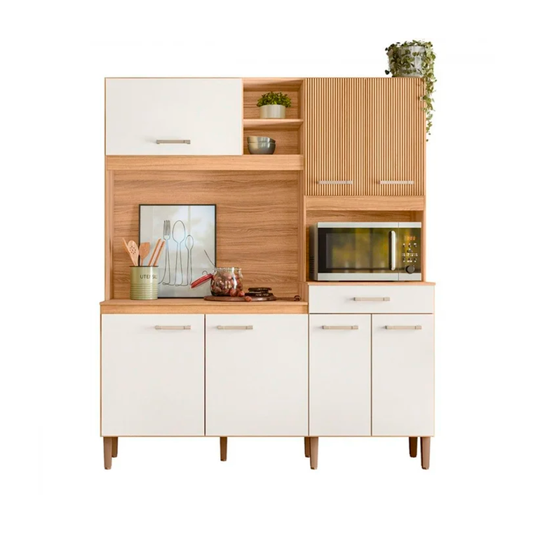 Kit Cozinha Yara 160 Freijo/Off White CRT/RIP Freijo PTA FECHADA Nicioli
