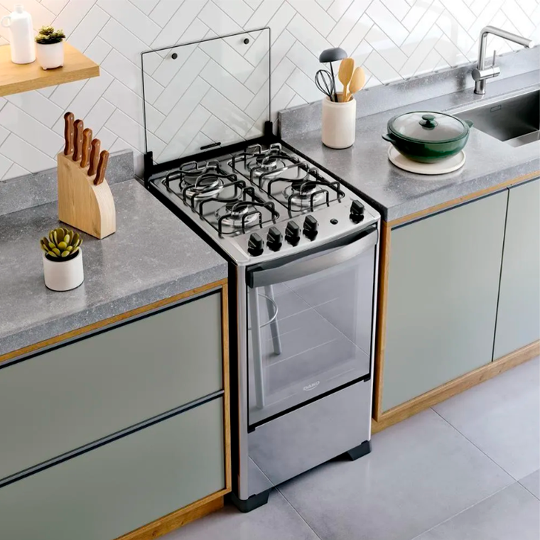 Fogão 4B Magister Tripla Chama Inox Style Dako/Atlas