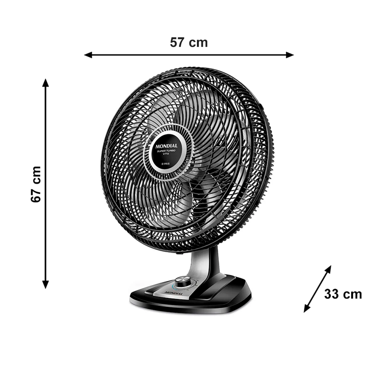 Ventilador 50CM VTX-50 8P Super Turbo Preto/Prata Mondial