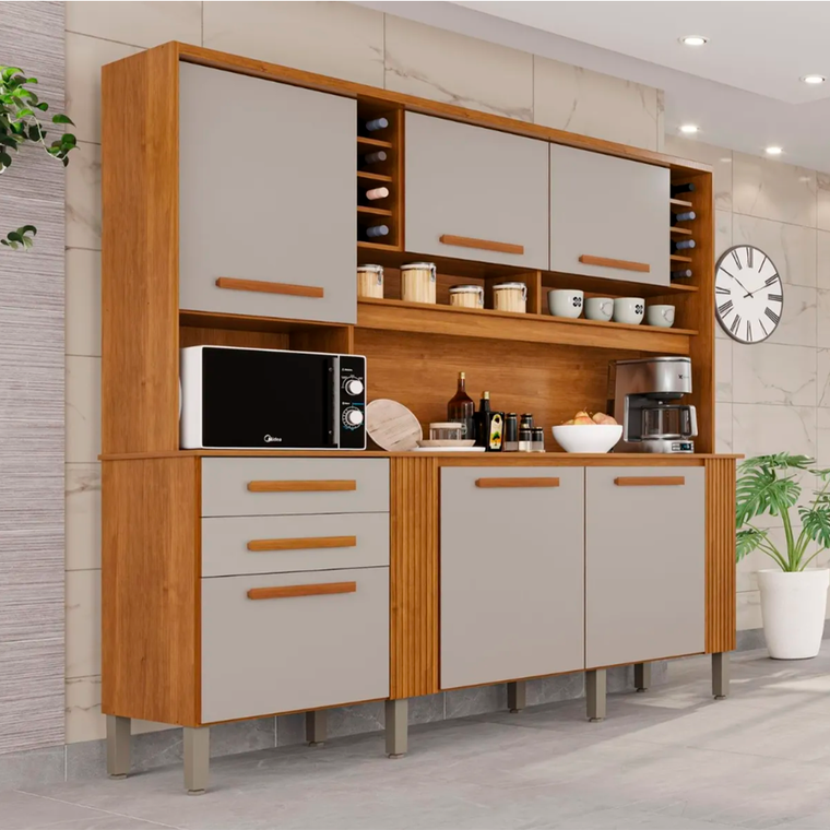 Armário De Cozinha Catar Cinamomo/Off Salleto