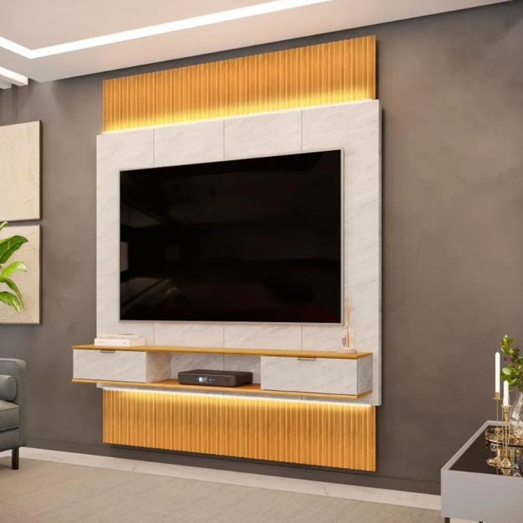 Painel Extensivel Hit 190 Freijo/Off White DJ Moveis