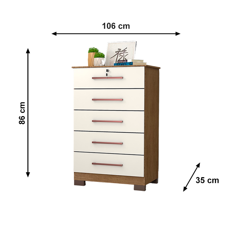 Comoda Mastery Com pe Cinamomo Off White Josan