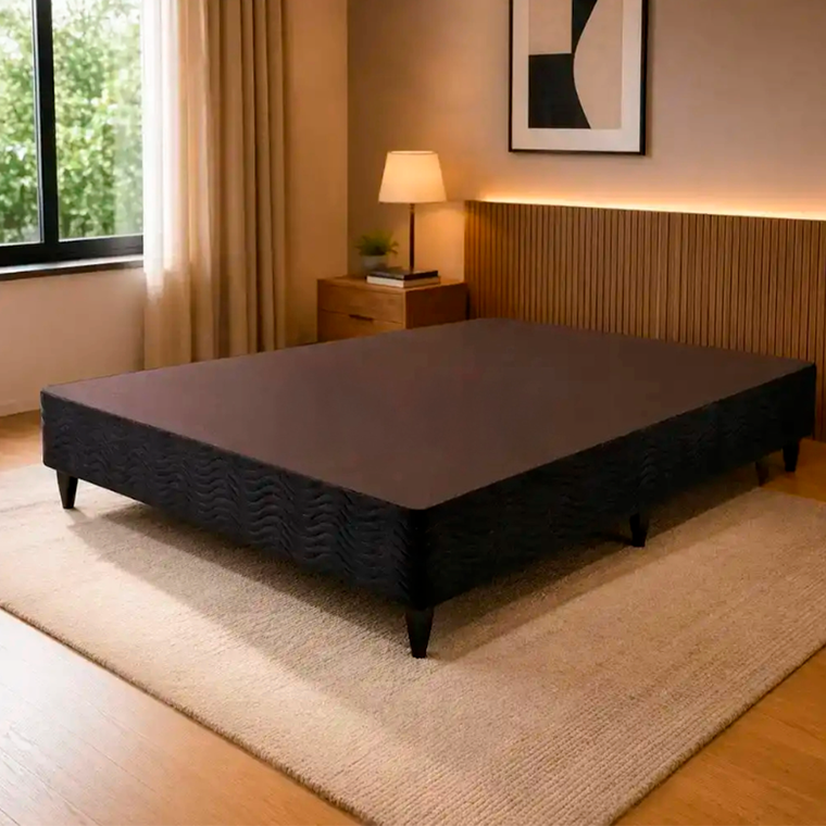 Base Americana Camurca 138x30Cm Preto Ortobom