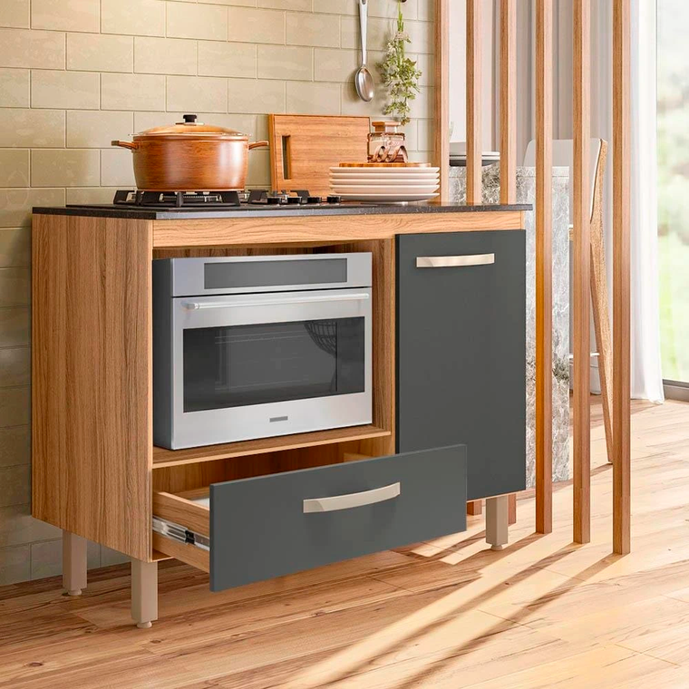 Balcão Fit Freijo/Chumbo C/TPO Nicioli