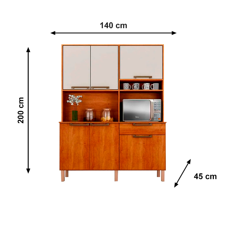 Armário De Cozinha Siena 2019 Cinamomo/Off Salleto
