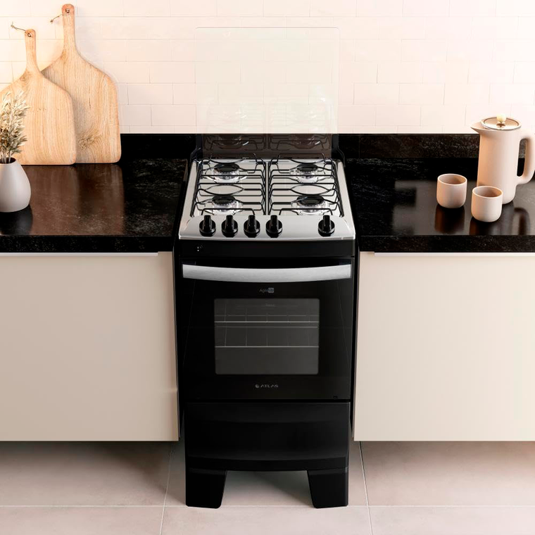 Fogão 4B Agile Up Preto Atlas