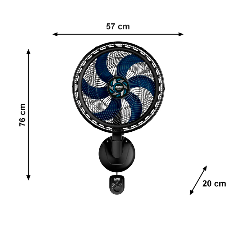 Ventilador 50CM Xtreme VB51 Parede Preto 220V Arno