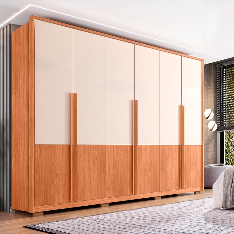 Roupeiro Francis 6 Portas 2.7 Freijo/Off White Caemmun