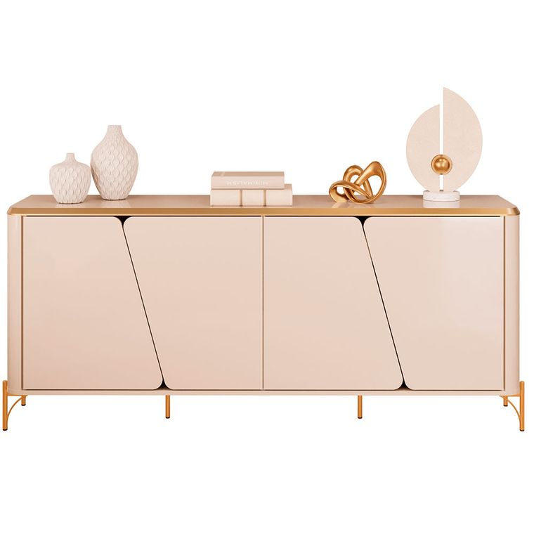 Buffet Liara Off White/Dourado Dj Moveis
